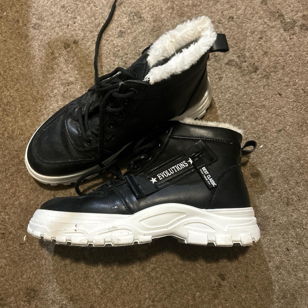 Black and White High-Top Sneakers